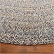 Safavieh Braided 4' Round Hand Woven Rug in Blue and Ivory