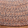 Safavieh Braided 3' Round Hand Woven Rug in Terracotta and Ivory
