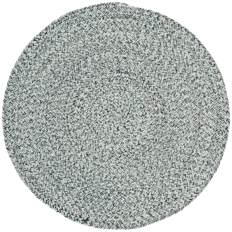 Safavieh Braided 4' Round Hand Woven Rug in Terracotta and Ivory
