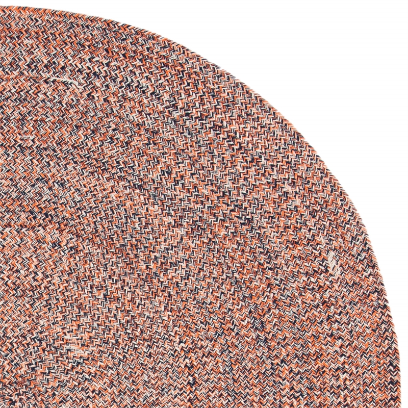 Safavieh Braided 5' Round Hand Woven Rug in Terracotta and Ivory