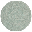 Safavieh Braided 3' Round Hand Woven Rug in Teal and Ivory