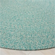 Safavieh Braided 3' Round Hand Woven Rug in Teal and Ivory