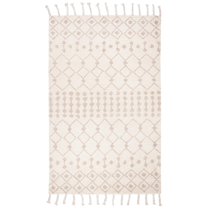 Safavieh Casablanca 5' x 8' Hand Tufted Wool Rug in Ivory and Beige