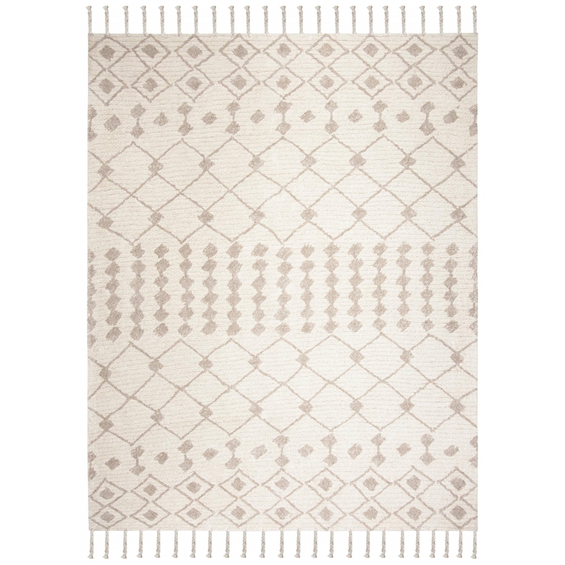 Safavieh Casablanca 8' x 10' Hand Tufted Wool Rug in Ivory and Beige