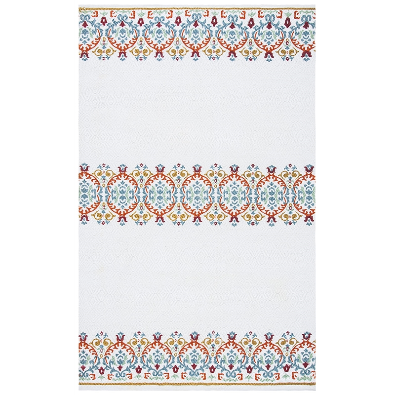 Safavieh Cedar Brook 5' x 8' Hand Loomed Rug in Ivory and Orange