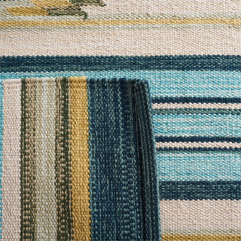 Safavieh Cotton Kilim 8' x 10' Hand Loomed Rug in Gray and Olive
