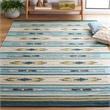 Safavieh Cotton Kilim 4' x 6' Hand Loomed Rug in Aqua and Ivory