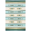 Safavieh Cotton Kilim 4' x 6' Hand Loomed Rug in Aqua and Ivory