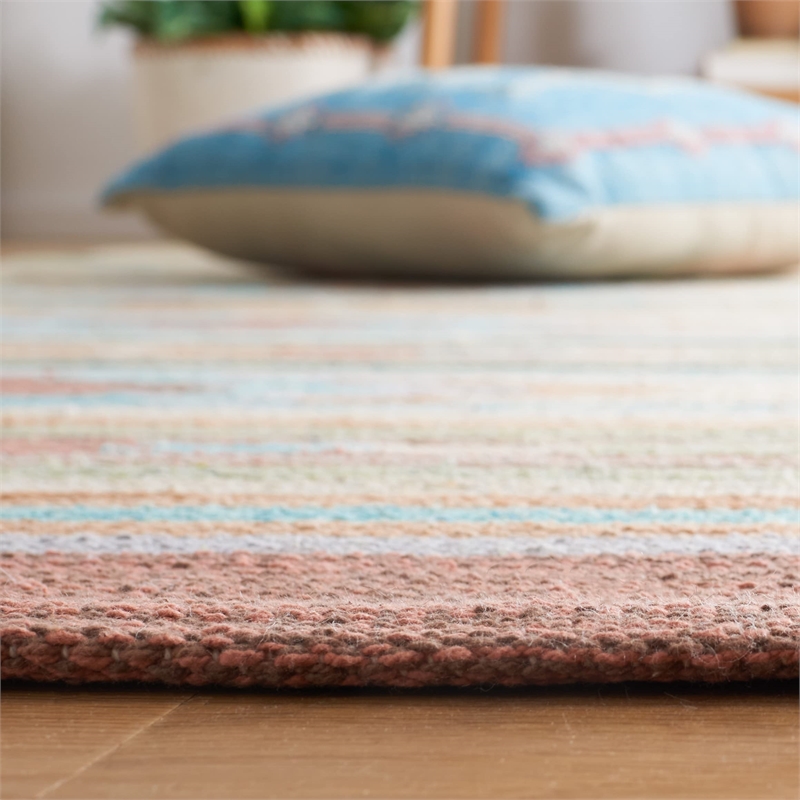 Safavieh Cotton Kilim 5' x 8' Hand Loomed Rug in Blue and Ivory