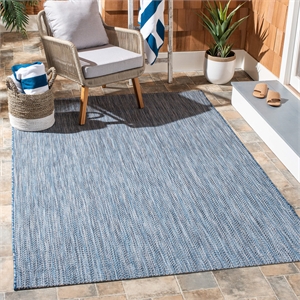 Safavieh Courtyard 5'3&quot Square Rug in Navy and Gray