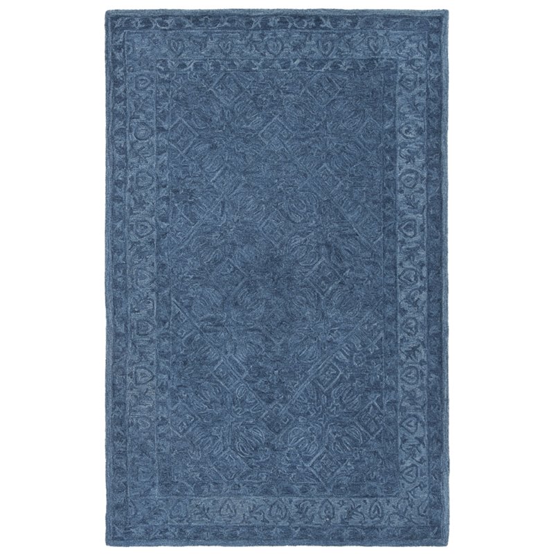 Safavieh Dip Dye 3' x 5' Hand Tufted Wool Rug in Navy Blue