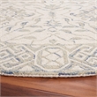 Safavieh Dip Dye 7' Round Hand Tufted Wool Rug in Light Blue and Ivory
