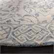 Safavieh Dip Dye 7' Round Hand Tufted Wool Rug in Light Blue and Ivory