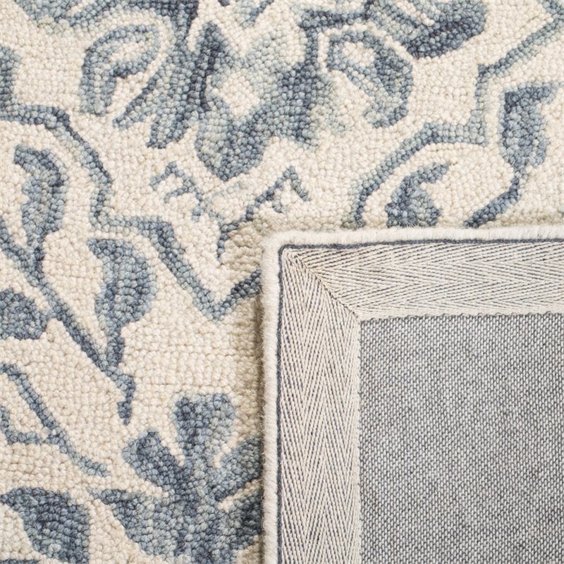 Safavieh Dip Dye 3' x 5' Hand Tufted Wool Rug in Blue and Ivory