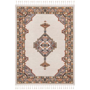 Safavieh Farmhouse 4' x 5'4&quot Rug in Orange and Ivory