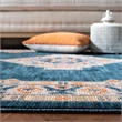 Safavieh Farmhouse 2' x 8' Runner Rug in Orange and Navy