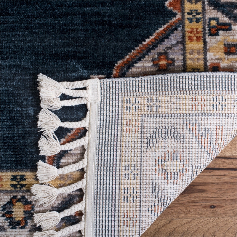 Safavieh Farmhouse 9' x 12' Rug in Orange and Navy