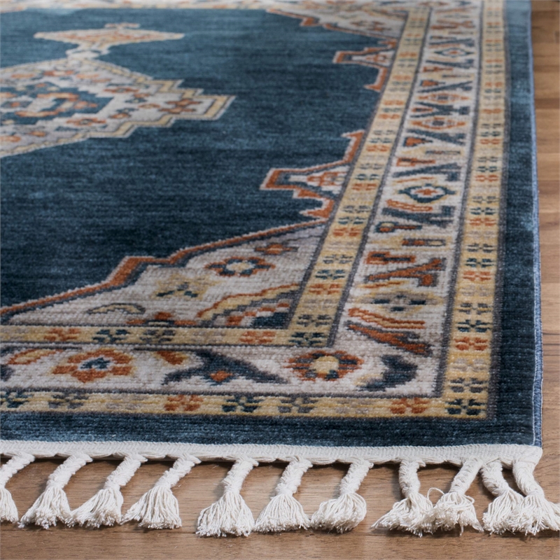 Safavieh Farmhouse 9' x 12' Rug in Orange and Navy