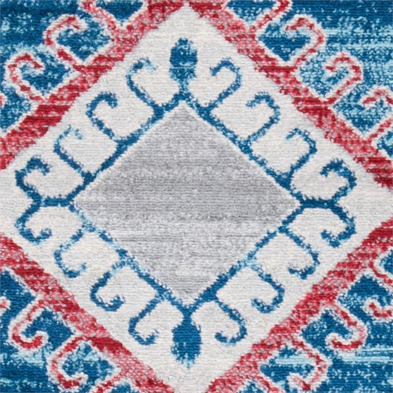 Safavieh Kazak 8' x 10' Rug in Navy and Red