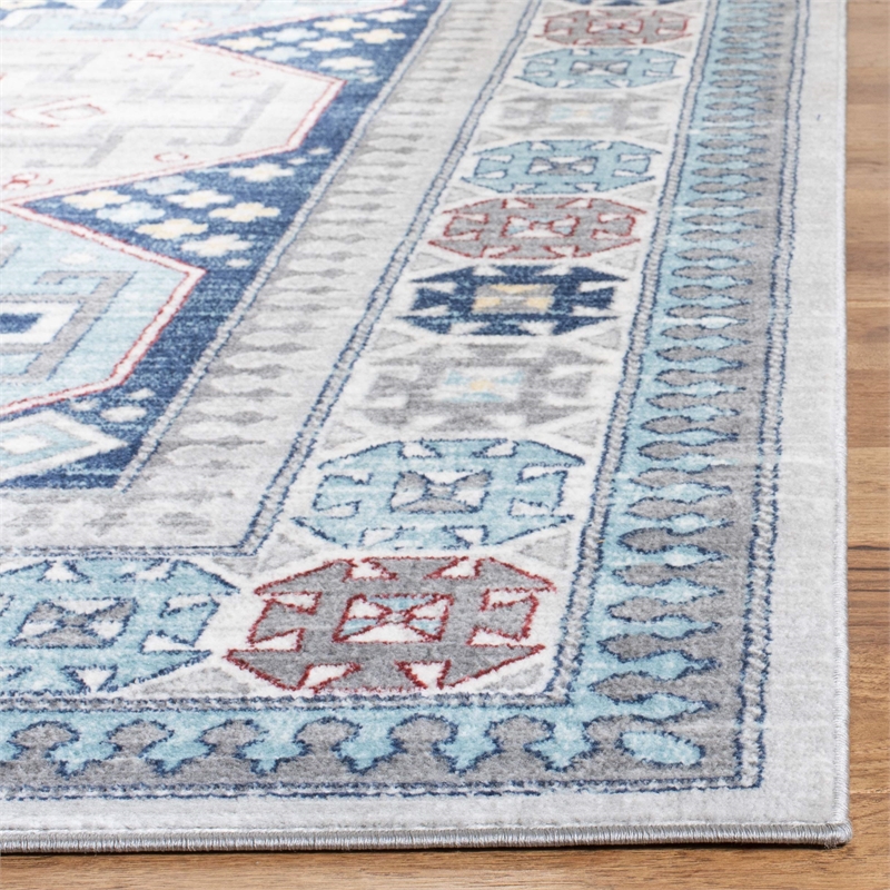 Safavieh Kazak 4' x 6' Rug in Gray and Blue