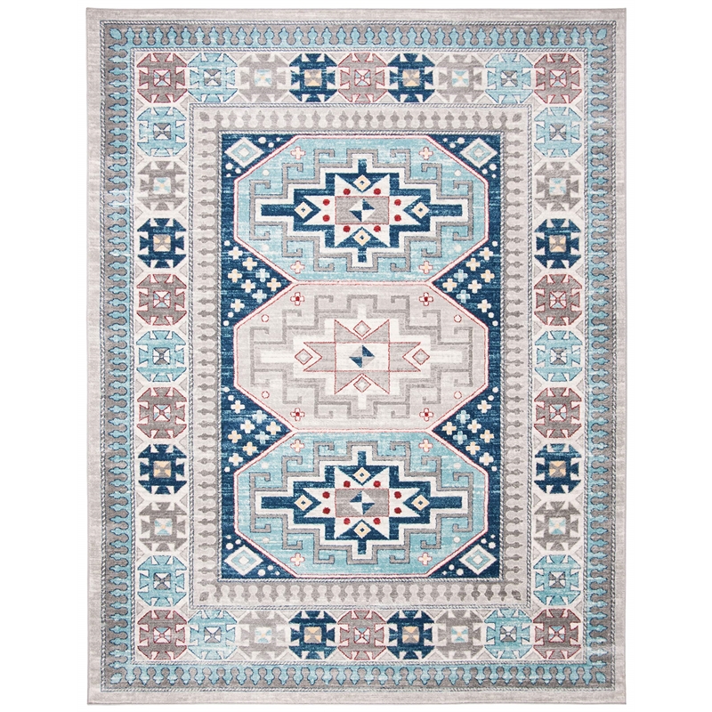 Safavieh Kazak 8' x 10' Rug in Gray and Blue