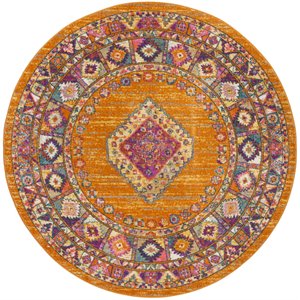 Safavieh Madison 5'1&quot Round Rug in Orange and Fuchsia