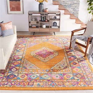 Safavieh Madison 5'1&quot Square Rug in Orange and Fuchsia