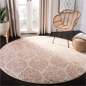 Safavieh Madison 6'7&quot Round Rug in Orange and Ivory