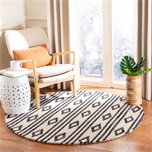 Safavieh Micro-Loop 5' x 8' Hand Tufted Wool Rug in Charcoal and Ivory