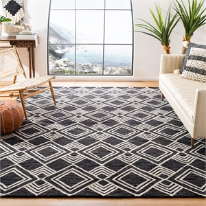 Safavieh Micro-Loop 8' x 10' Hand Tufted Wool Rug in Charcoal