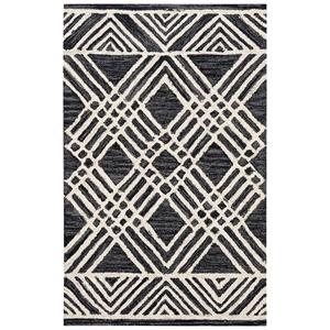 Safavieh Micro-Loop 2'6&quot x 4' Hand Tufted Wool Rug in Charcoal