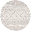 Safavieh Micro-Loop 5' Round Hand Tufted Wool Rug in Gray and Ivory