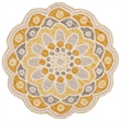 Safavieh Novelty 3' Round Hand Tufted Wool Rug in Gray and Gold