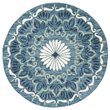 Safavieh Novelty 5' Round Hand Tufted Wool Rug in Blue and Ivory