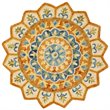 Safavieh Novelty 4' Round Hand Tufted Wool Rug in Gold and Ivory