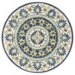 Safavieh Novelty 4' Round Hand Tufted Wool Rug in Ivory and Blue