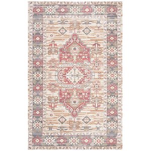 Safavieh Saffron 4' x 6' Hand Loomed Rug in Beige and Red