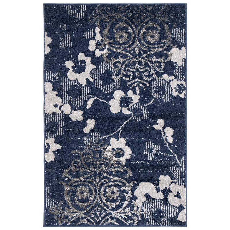 Safavieh Adirondack 3' x 5' Rug in Navy and Silver