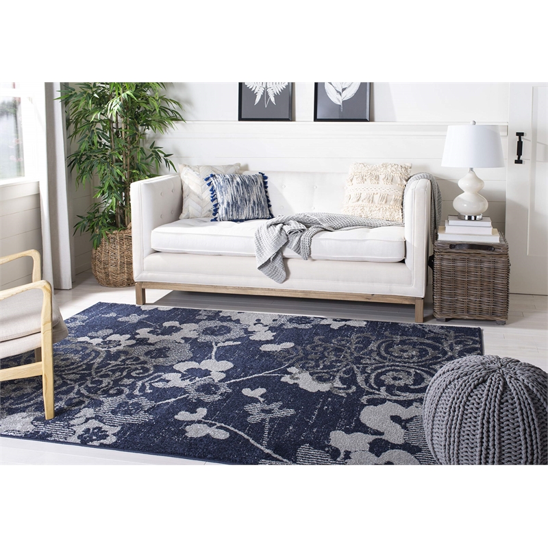 Safavieh Adirondack 3' x 5' Rug in Navy and Silver