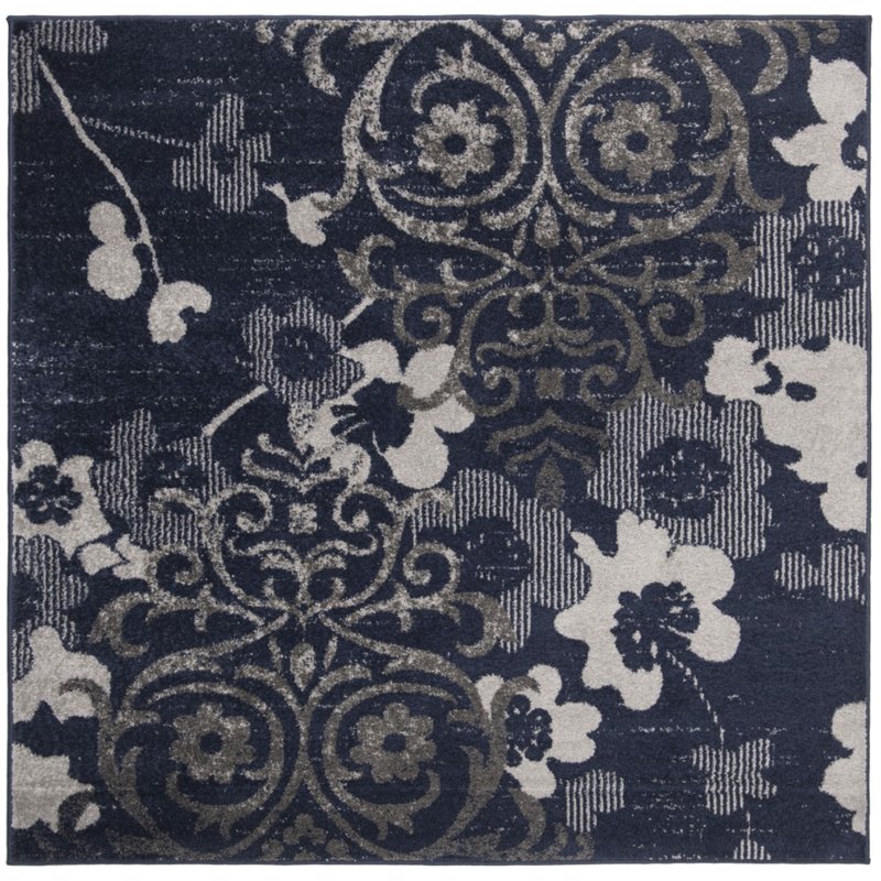 Safavieh Adirondack 6' Square Rug in Navy and Silver