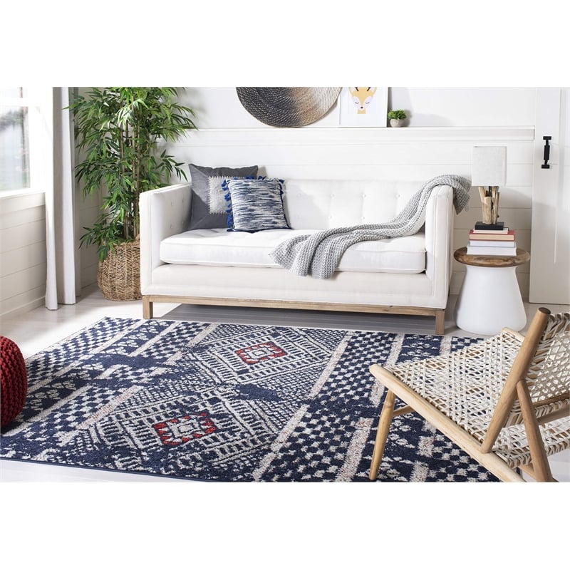 Safavieh Adirondack 4' x 6' Rug in Navy and Light Gray