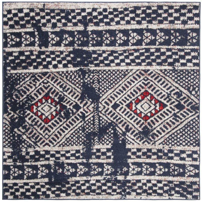 Safavieh Adirondack 6' Square Rug in Navy and Light Gray