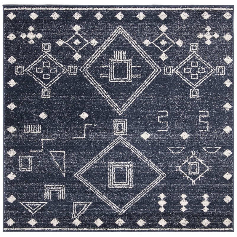 Safavieh Adirondack 6' Square Rug in Navy and White