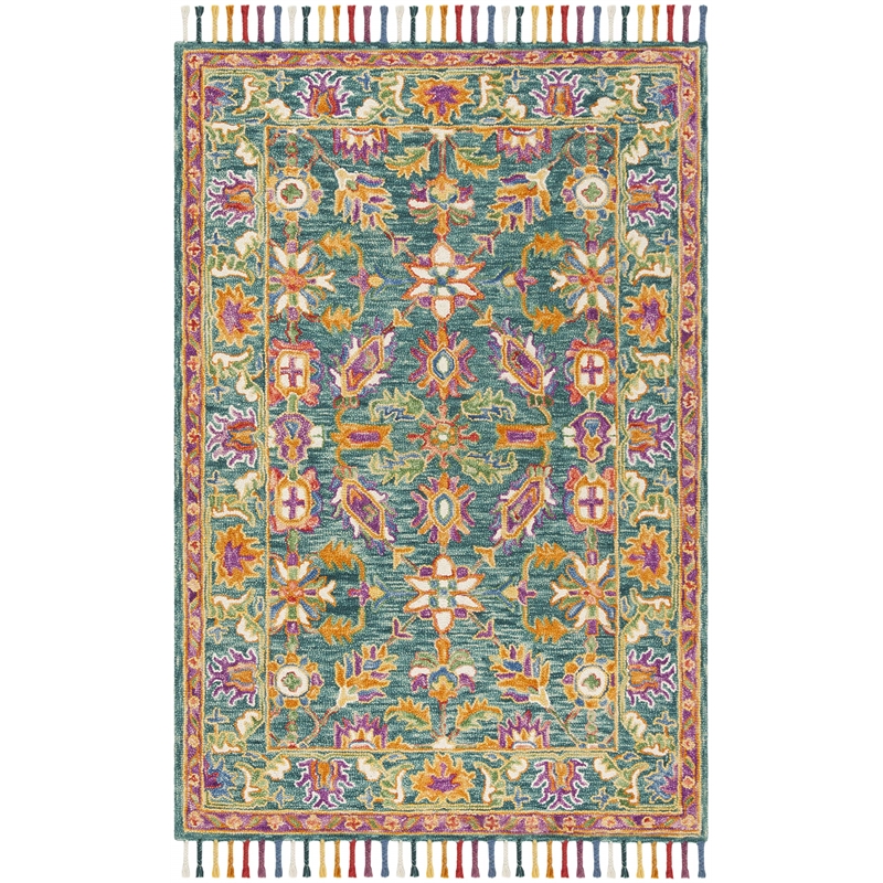 Safavieh Aspen 4' x 6' Hand Tufted Wool Rug in Turquoise and Purple