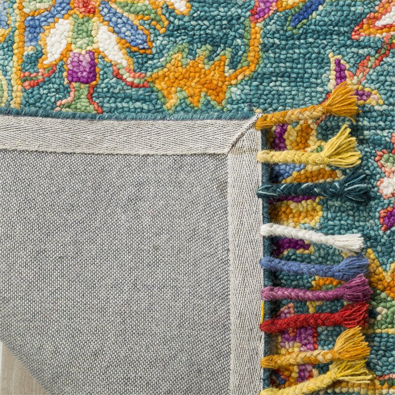 Safavieh Aspen 5' x 8' Hand Tufted Wool Rug in Turquoise and Purple