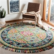Safavieh Aspen 7' Round Hand Tufted Wool Rug in Light Green and Black