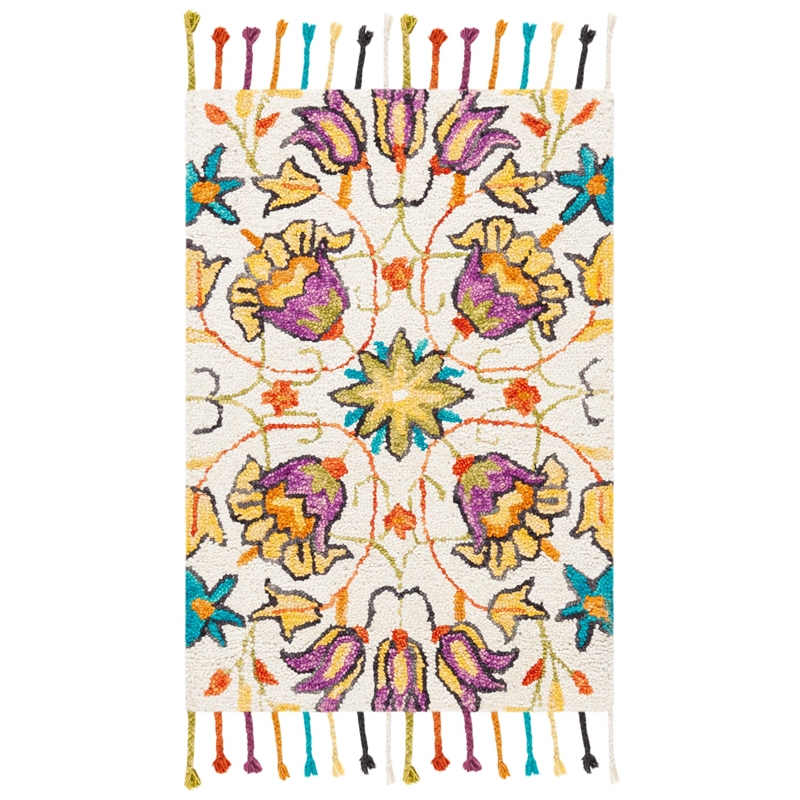 Safavieh Aspen 2' x 3' Hand Tufted Wool Rug in Ivory and Purple