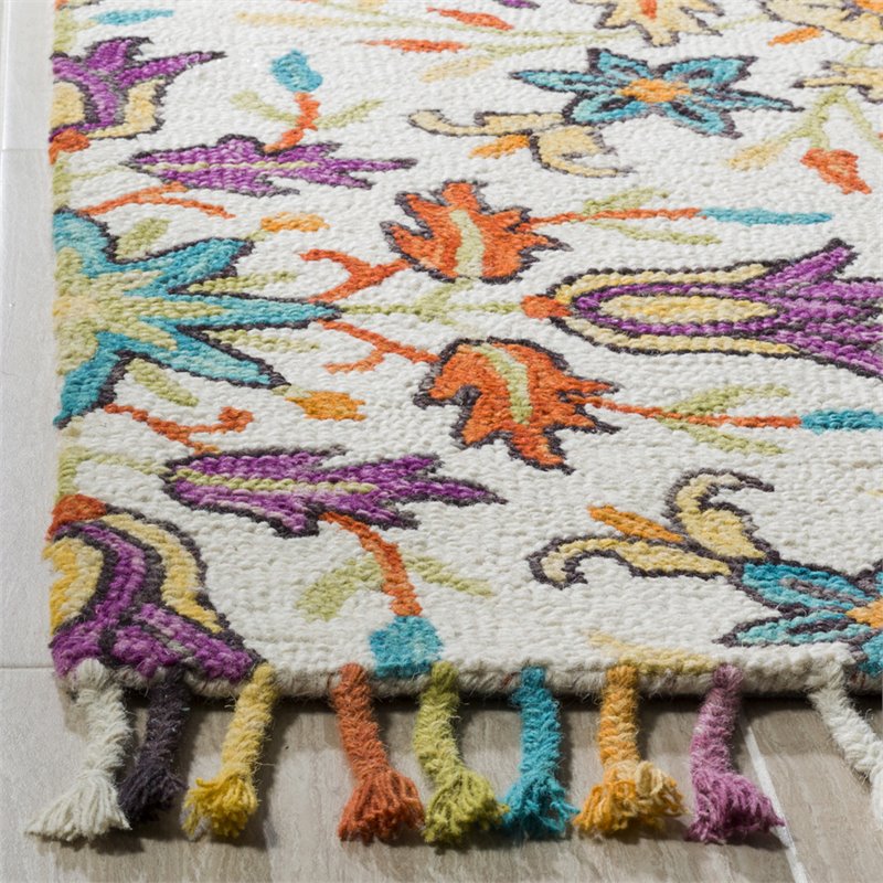 Safavieh Aspen 3' x 5' Hand Tufted Wool Rug in Ivory and Purple