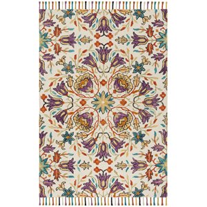 Safavieh Aspen 4' x 6' Hand Tufted Wool Rug in Ivory and Purple