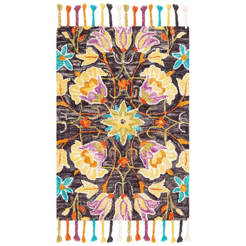 Safavieh Aspen 2' x 3' Hand Tufted Wool Rug in Black and Purple